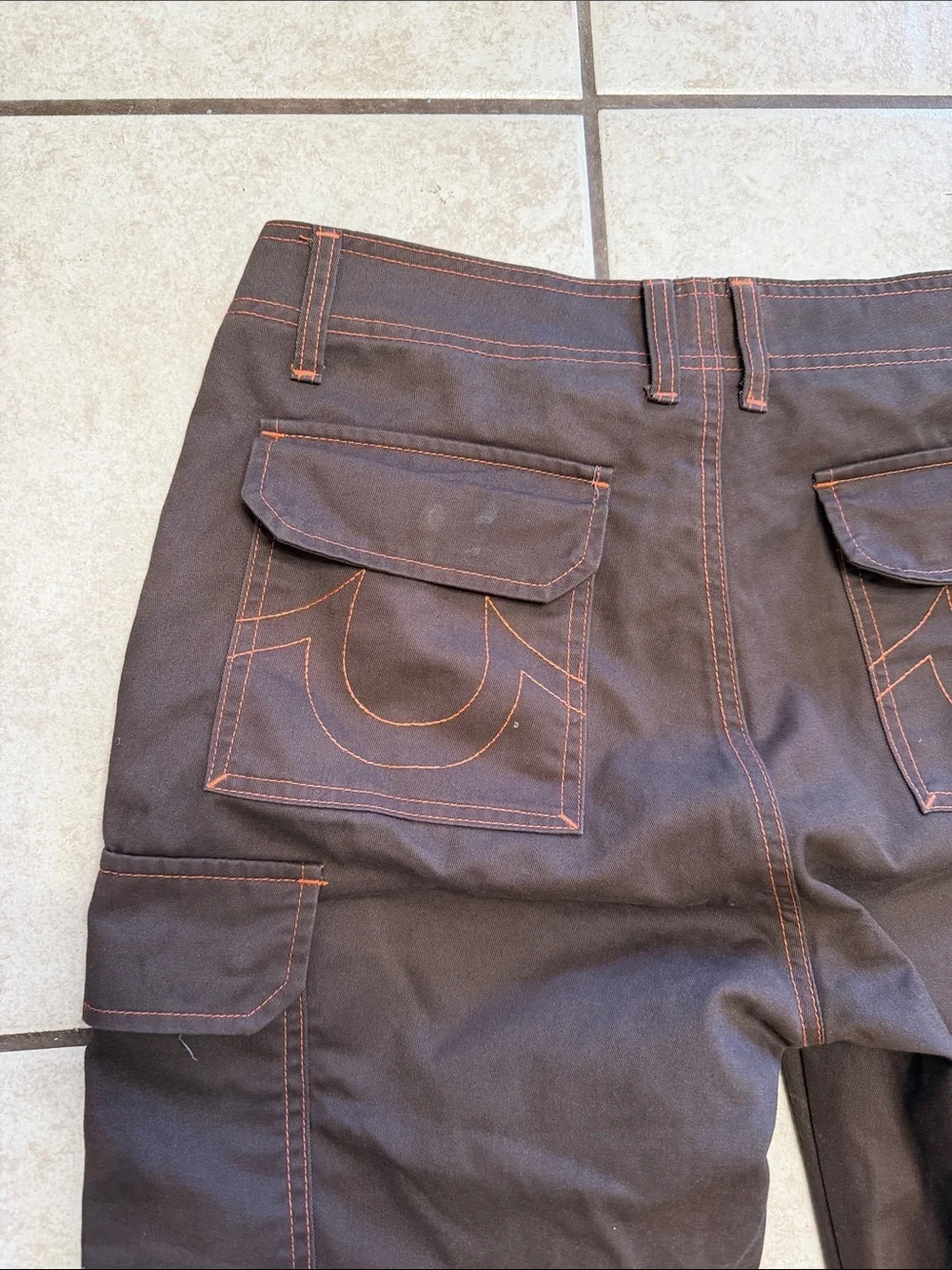 True Religion Brown Cargo Pants Men’s 30 Utility Y2K Streetwear Flap Pocket